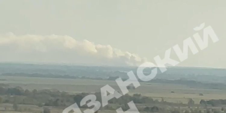 Под Рязанью заметили густой столб дыма