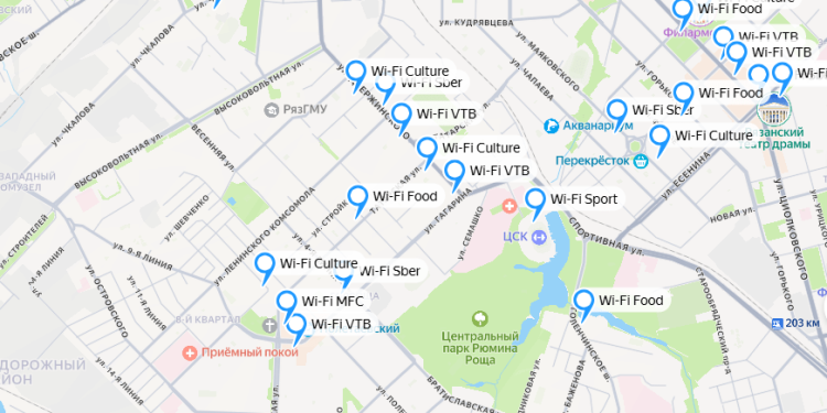 Для рязанцев опубликовали интерактивную карту бесплатного Wi-Fi