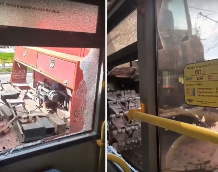 На рязанской остановке "Улица Кальная" дорогу не поделили эвакуатор и автобус