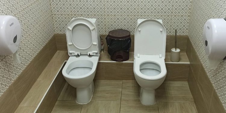 В Рязанском кремле засняли туалетную комнату без дополнительной перегородки