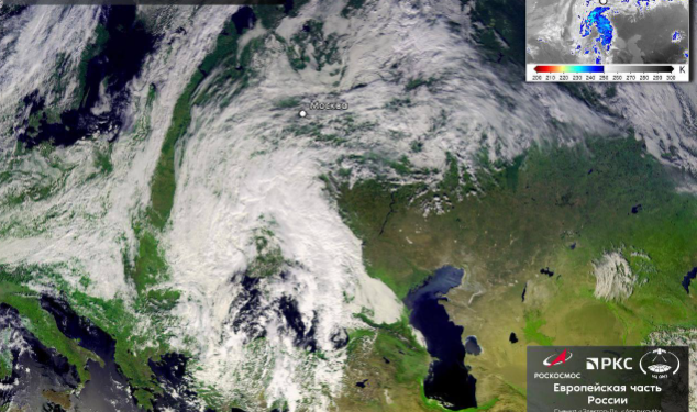 Роскосмос поделился снимком надвигающейся на Рязанскую область бури