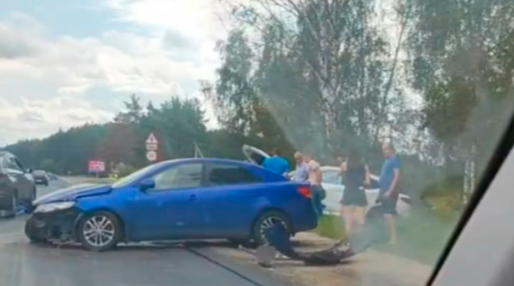 На Солотчинском шоссе 18 августа столкнулись две иномарки