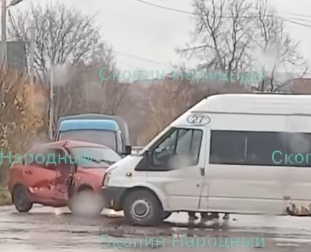 В рязанском Скопине столкнулись ГАЗель и легковушка