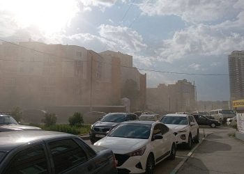 Рязанцы запечатлели «песчаную бурю» на улицах города