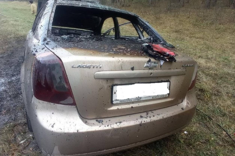 В Путятинском районе сгорела легковушка