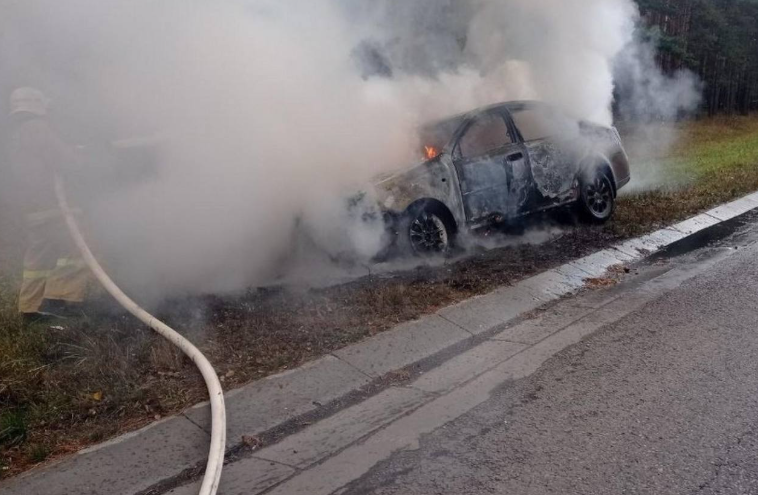 В Путятинском районе сгорела легковушка