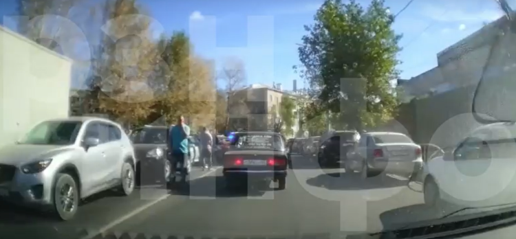 20 сентября в центре Рязани "паровозиком" столкнулись 5 автомобилей