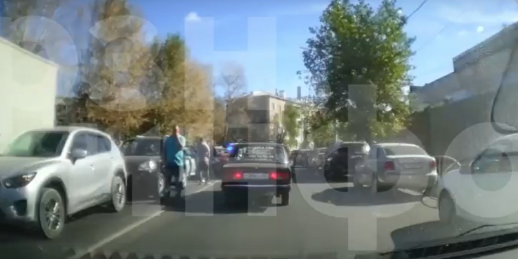 20 сентября в центре Рязани «паровозиком» столкнулись 5 автомобилей