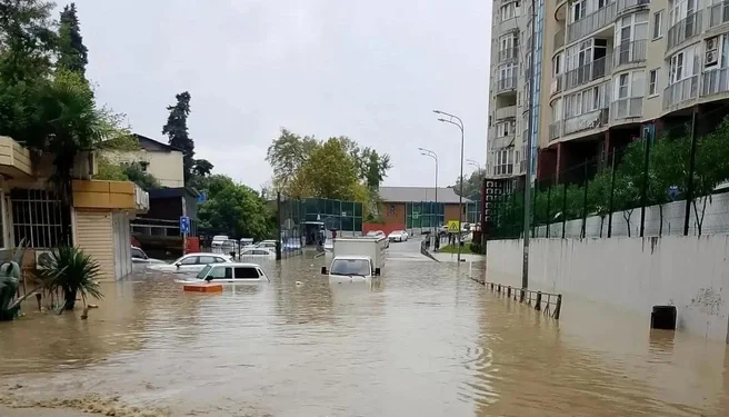 Автобусы не ходят, водой заблокировало двери в магазинах — люди в западне: мощный ливень обрушился на Сочи — кадры