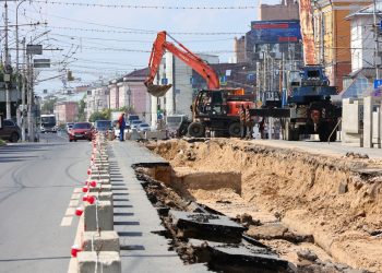 На Первомайском проспекте и площади Ленина активно ведется капремонт