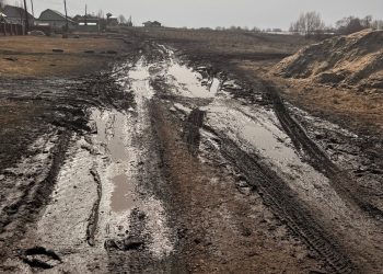 Жители рыбновского поселка Алешня жалуются на ужасное состояние дороги в населенном пункте