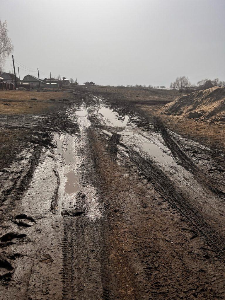 Жители рыбновского поселка Алешня жалуются на ужасное состояние дороги в населенном пункте