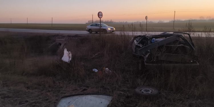 При опрокидывании автомобиля в Скопинском районе погиб 53-летний водитель