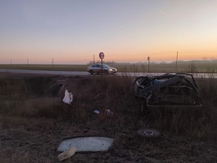 При опрокидывании автомобиля в Скопинском районе погиб 53-летний водитель