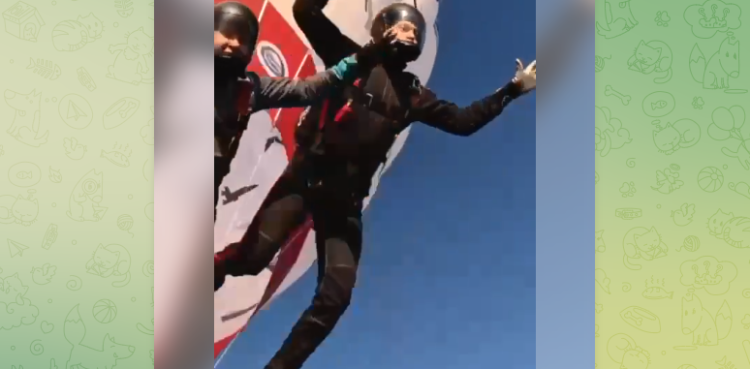 На видео засняли прыжок с парашютом рязанского губернатора Малкова