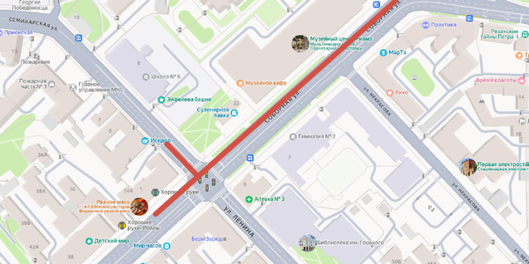 На рязанской улице Соборной ограничат движение транспорта На рязанской улице Соборной ограничат движение транспорта