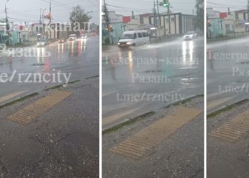 Рязанские водители жалуются на неработающие ливневки на улице Строителей Рязанские водители жалуются на неработающие ливневки на улице Строителей