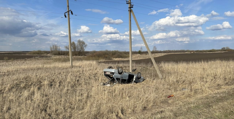 В Сасовском районе при опрокидывании легковушки пострадали водитель и 8-летняя девочка
