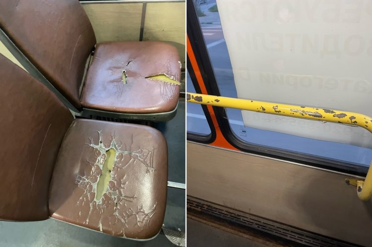 Рязанцы пожаловались на состояние салона маршрутки №32