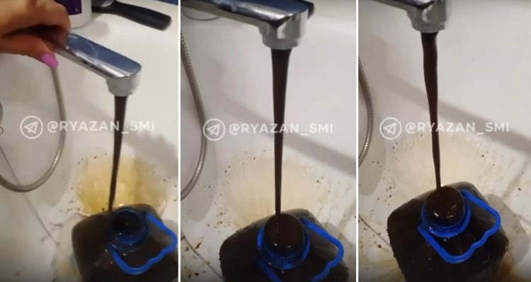 В рязанской Дашково-Песочне из крана потекла черная вода