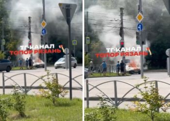 В Рязани загорелся автомобиль В Рязани загорелся автомобиль