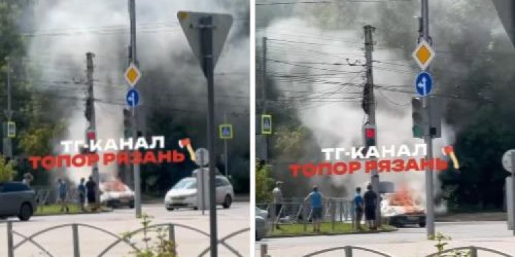В Рязани загорелся автомобиль В Рязани загорелся автомобиль
