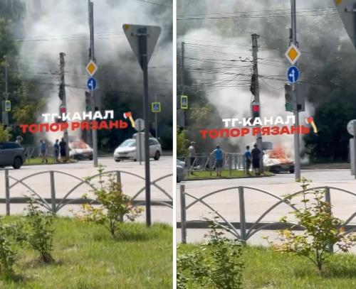 В Рязани загорелся автомобиль