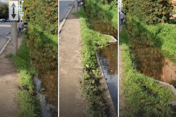 Рязанцы сообщили о "запечатанных" грязью ливневках на улице Вокзальной