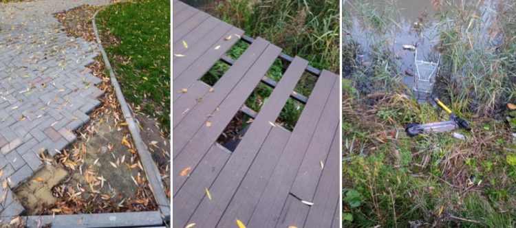 Рязанцы пожаловались на испорченную дорожку и мост в Дашково-Песочне