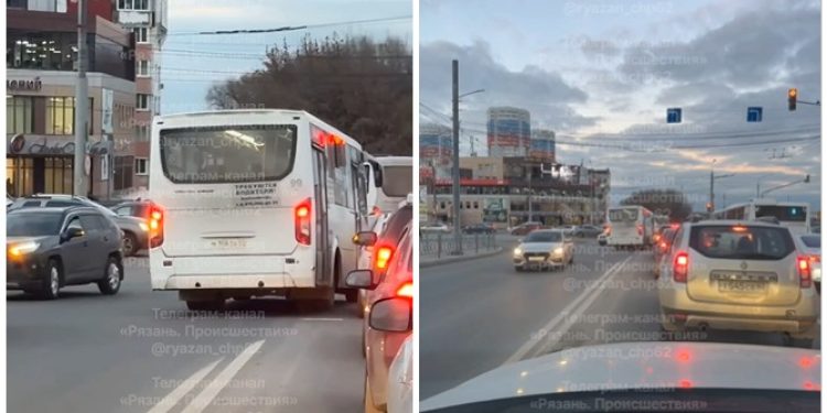В Рязани маршрутчик пересек две сплошные на автодороге В Рязани маршрутчик пересек две сплошные на автодороге