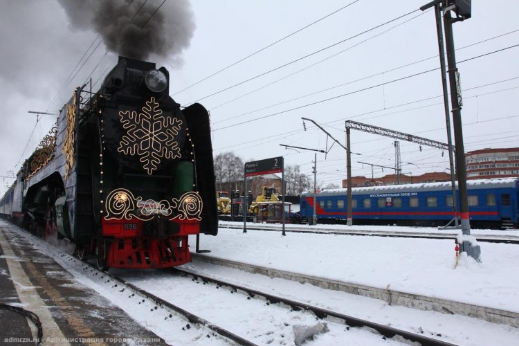Мэрия Рязани поделилась снимками поезда Деда Мороза