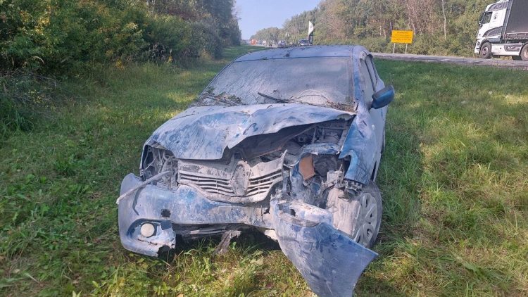 В Путятинском районе автомобиль "Renault Sandero" зацепил обочину и улетел в кювет