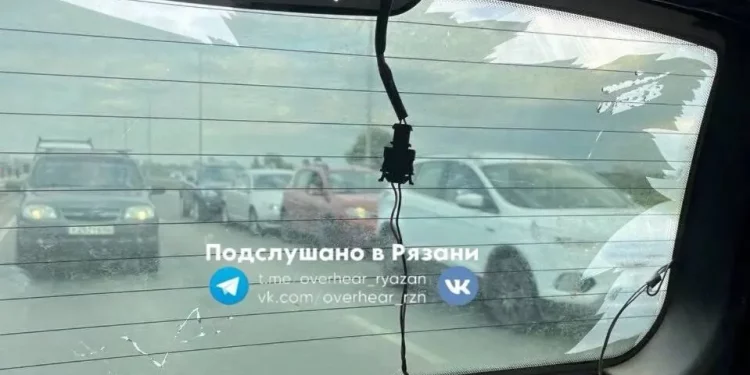 В Рязани на Северной окружной «паровозиком» столкнулись 4 автомобиля