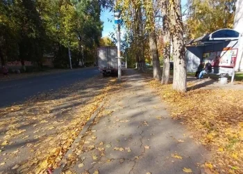 В Рязани фуры устроили парковку на остановке
