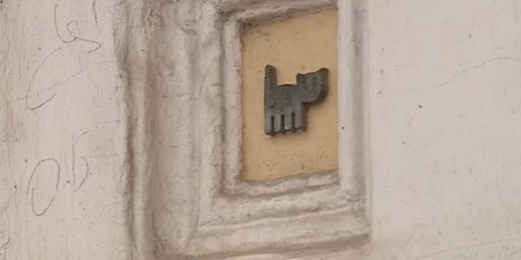 На рязанских зданиях появились плоские изображения котов