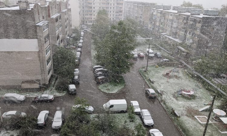 Рязанцы поделились снимками майского снега