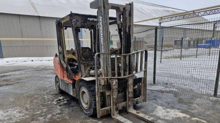 В Михайловском районе сгорел погрузчик