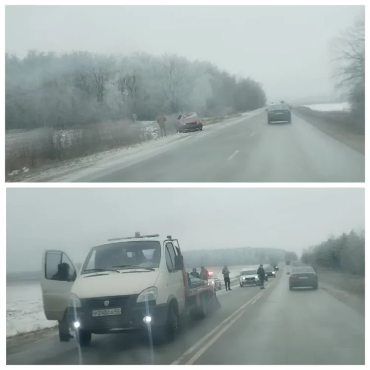 В Рыбновском районе обратили внимание на разбитые на обочине дороги автомобили
