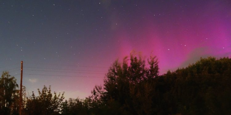 В ночь на 12 августа в Рязанской области запечатлели полярное сияние