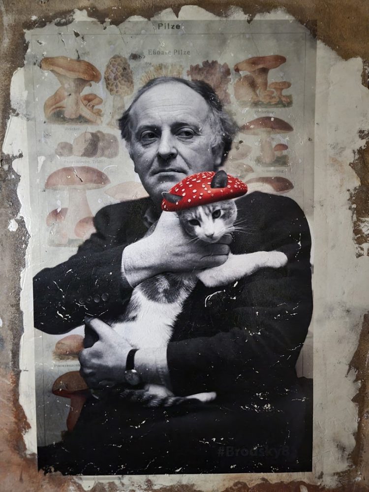В Рязани появилось граффити с Иосифом Бродским и котом