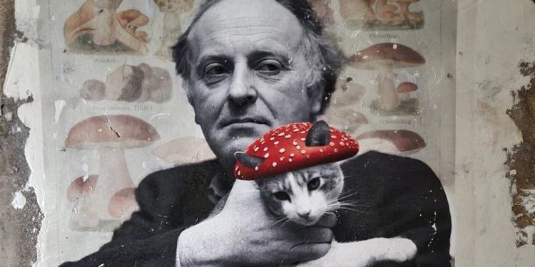 В Рязани появилось граффити с Иосифом Бродским и котом