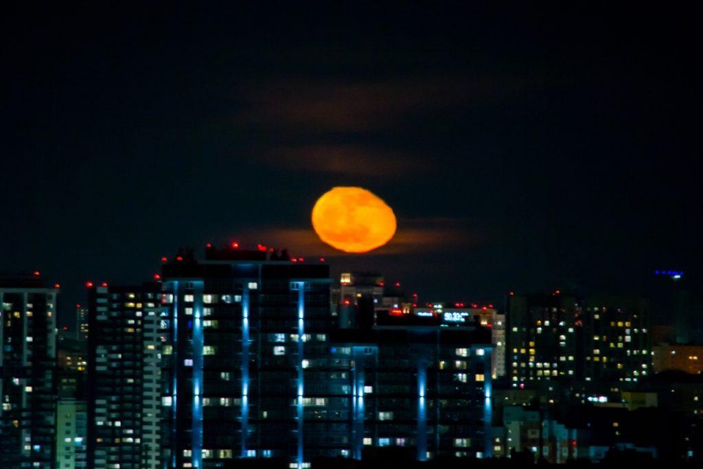 В Сети опубликовали снимки "сплющенной" луны над Рязанью