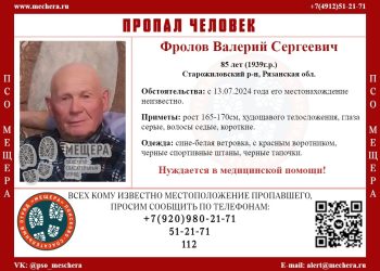 В Старожиловском районе ищут пропавшего 85-летнего мужчину
