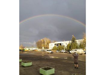 В рязанских Сараях в небе засняли радугу