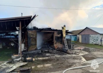Пожар охватил нежилой дом в Рязанской области