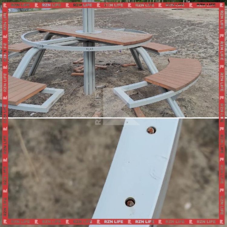 В Рязани на пляже у Орехового озера вандалы разобрали новую беседку