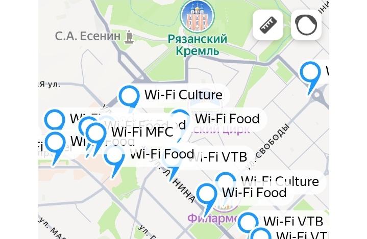 Минцифры представило рязанцам интерактивную карту точек Wi-Fi в регионе