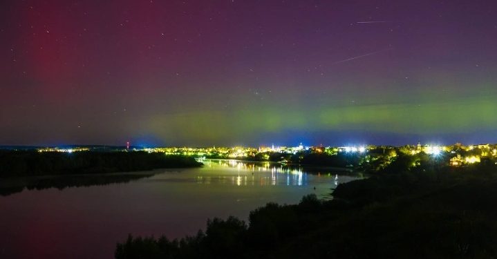 Над рязанским Касимовым засняли прлярное сияние