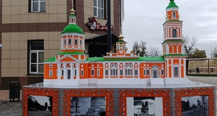 В рязанском Скопине установили новый макет утраченного храма