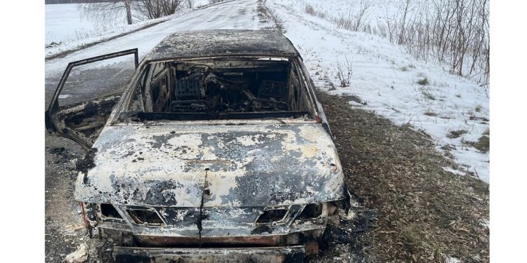 В Сасовском округе сгорела легковушка вместе с человеком внутри